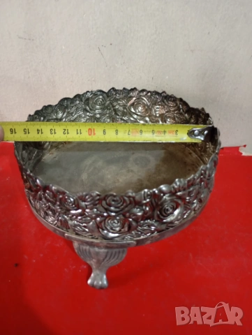 Посребрена купа,фруктиера арт деко, снимка 3 - Други ценни предмети - 54289048