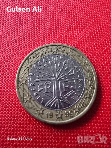 Продавам 1 евро Френска монета 1999 дървото на живота