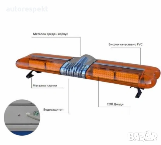 Сигнална LED аварийна лампа – маяк 120 см, 392 COB диода, 12-24V, снимка 2 - Аксесоари и консумативи - 54511991