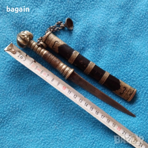 Уникален старинен нож, кама., снимка 6 - Антикварни и старинни предмети - 54076251