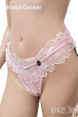 Дамско долнище Hunkemöller L – нежно розово с дантела и флорална бродерия, снимка 2 - Бельо - 54538598