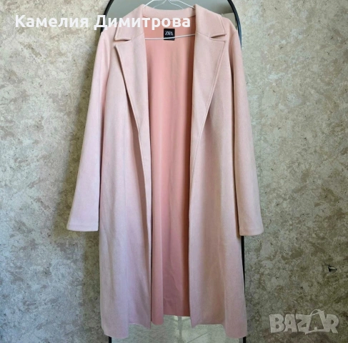 Елегантно ZARA палто Pink, Size S – Soft Girl Aesthetic, снимка 2 - Палта, манта - 54774017