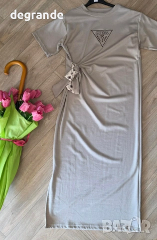 🎀Дамска Рокля Guess Лого Бродерия, снимка 2 - Рокли - 54917501
