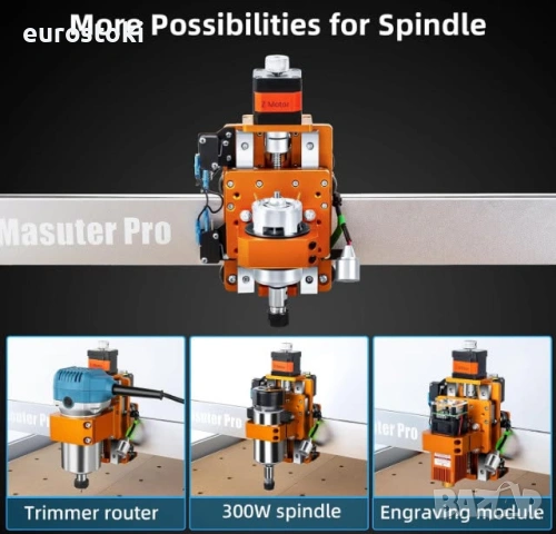 CNC фреза FoxAlien Masuter Pro 4040, CNC рутер, подобрена 3-осна фреза за дърво, метал, акрил, MDF, снимка 6 - Други машини и части - 54879724