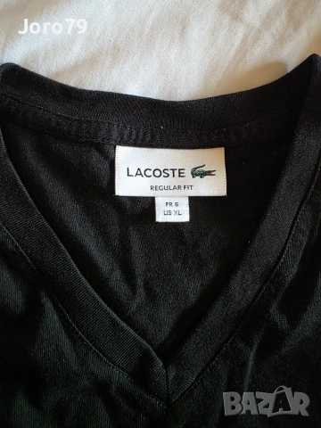 Нов Lacoste Short Sleeve V-Neck Pima Cotton Мъжка Тениска С Яка Ежедневна Раз.L, снимка 3 - Тениски - 55153760