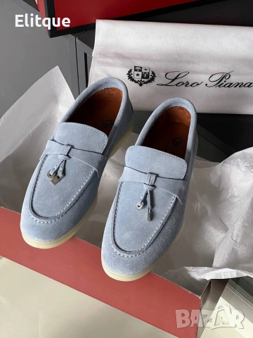 мокасини от естествен велур loro piana 