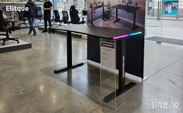 Гейминг бюро - LED RGB, Регулируема височина, 140см