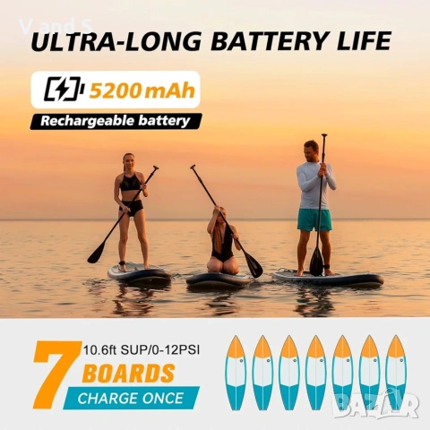 SUP Помпа dwndpump 20PSI високо налягане, електрическа, преносима помпа за SUP дъски интелигентна..., снимка 8 - Водни спортове - 55130176