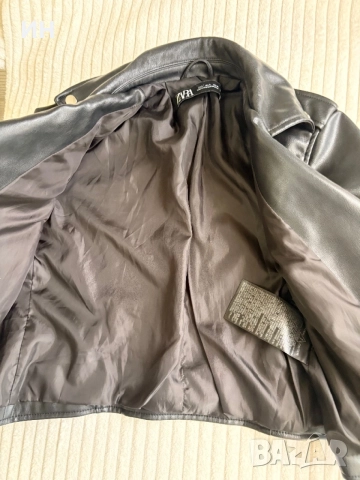 Кожено яке Zara, снимка 6 - Якета - 54489576