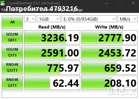 SSD XPG(ADATA) 1ТБ 3500/2500 gen 3 скорост като ново, снимка 3 - Твърди дискове - 54278345