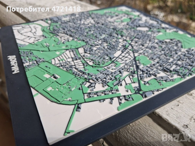 3D Карта на град ДОБРИЧ – релефен макет, снимка 10 - Декорация за дома - 54337300