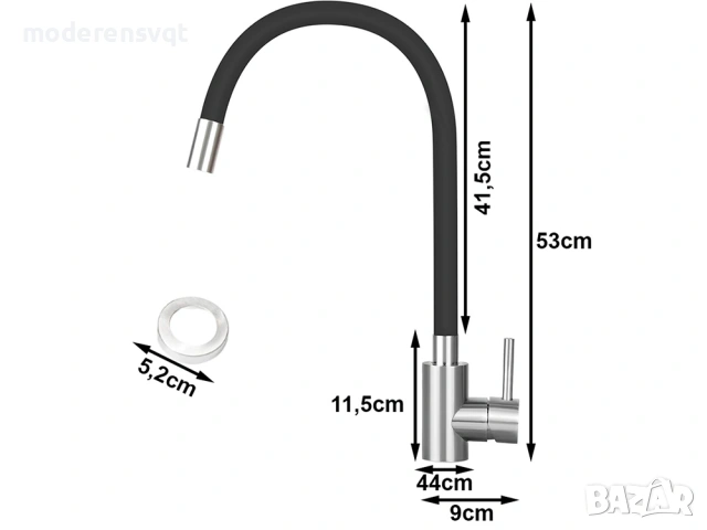 Кухненски смесител гъвкав с въртящ се чучур на 360 градуса, снимка 6 - Други - 53949579