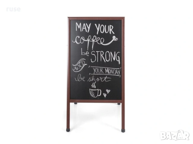 НОВИ! Черна дъска меню за ресторант 60х90см двустранна улична табела меню 