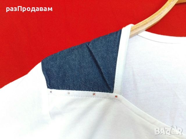 Дамска Блуза- Марка- First Avenue - с бродерия и камъчета , снимка 7 - Тениски - 54607976