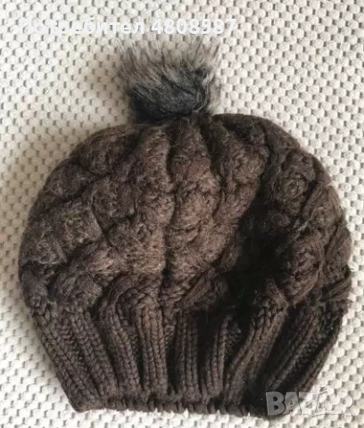 Кафява зимна шапка, снимка 2 - Шапки - 54358963