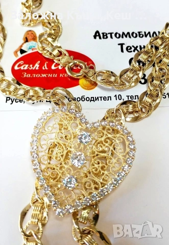 Златно колие 14К.Тегло 28.80 гр.Цена 2350 €., снимка 2 - Колиета, медальони, синджири - 54154802