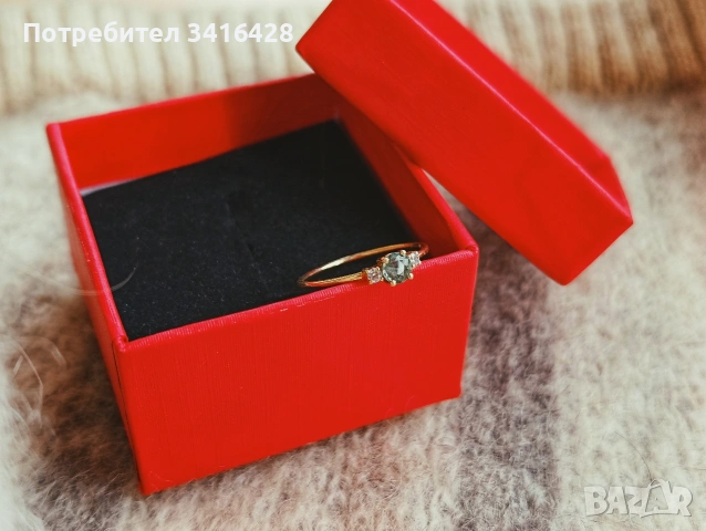 Швейцарски златен пръстен, 18 карата, снимка 4 - Пръстени - 54212713