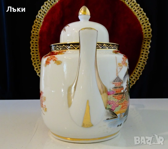 Чайник,кана японски порцелан Satsuma Kazan,злато. , снимка 7 - Антикварни и старинни предмети - 54151646