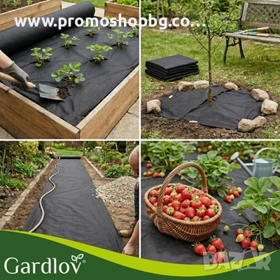 Черен агротекстил против плевели 1,6×20 м, 50 г/м² Gardlov, снимка 2 - Други - 48168939