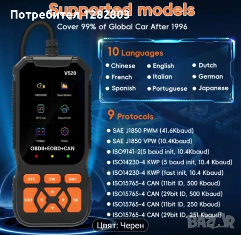 Диагностика скенер за автомобил OBD II Нова
