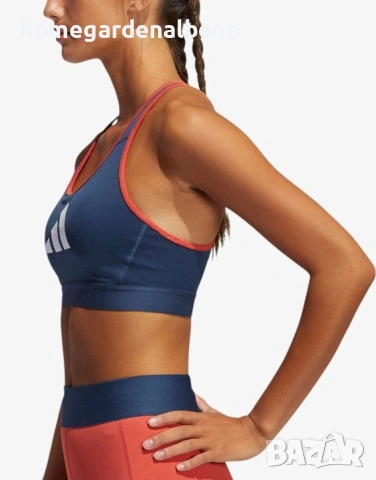 ADIDAS Medium Support Don't Rest 3-Bar Bra Navy – Дамско спортно бюстие | Оригинално, снимка 2 - Спортни екипи - 54606543