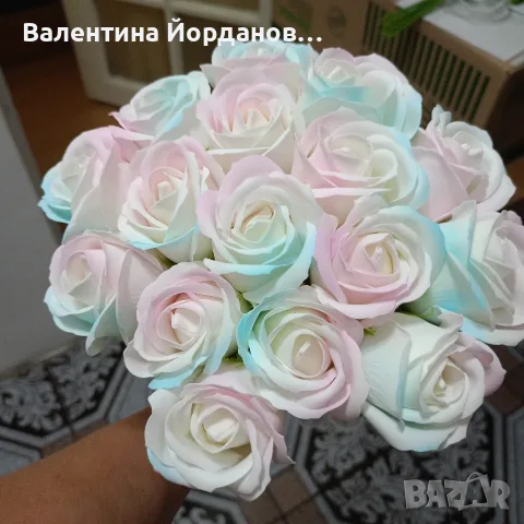 букети от сапунени рози и изкуствени цветя , снимка 2 - Изкуствени цветя - 55573883