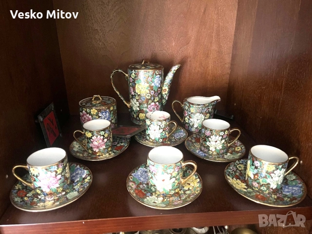 Изящен порцеланов винтидж сервиз за кафе/чай “Millesfleurs”