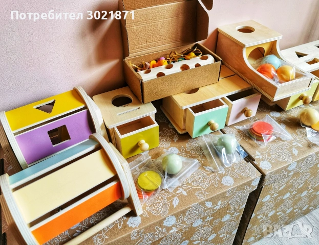 Дървени Монтесори чекмеджета , снимка 2 - Образователни игри - 54056552