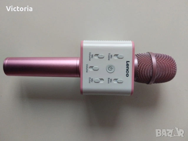 Безжичен караоке микрофон Lenco BMC-80 Pink – Bluetooth, вградени говорители, снимка 2 - Музикални играчки - 54546919