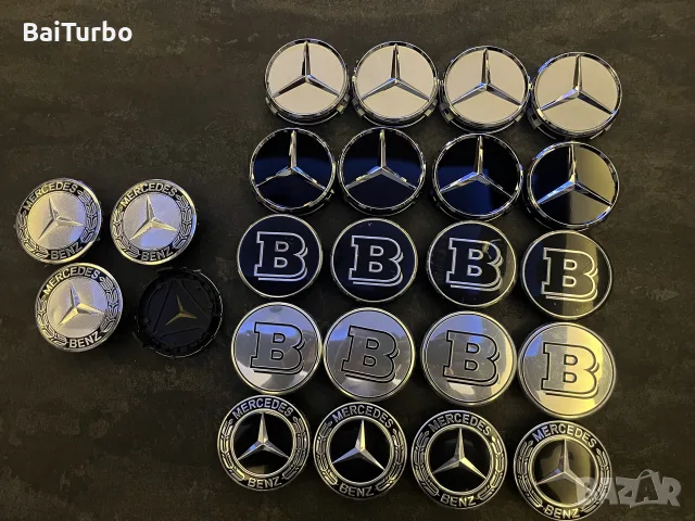 Капачки за джанти мерцедес/mercedes  и емблеми(75мм + 55мм), снимка 3 - Аксесоари и консумативи - 54317631