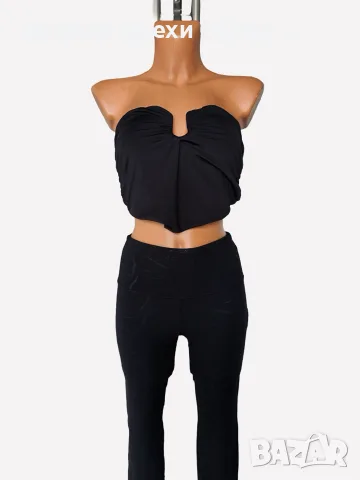 Bershka дамски къс топ дънково яке и клин Energetics DRYPLUS, снимка 5 - Корсети, бюстиета, топове - 43330413