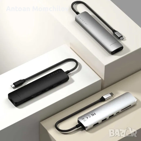 USB C хъб Satechi 7 in 1 Slim PLUS Ethernet