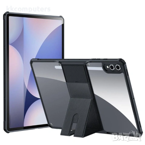 XUNDD калъф за Samsung Tab S10+/S9+ – TPU+PC, подставка, Airbag, протектор, черен