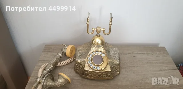Стар месингов телефон, снимка 5 - Антикварни и старинни предмети - 55531473
