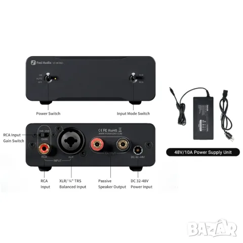 Fosi Audio V3 Mono - 2 бр. + Fosi 48V/10A захранване, снимка 3 - Ресийвъри, усилватели, смесителни пултове - 55424760