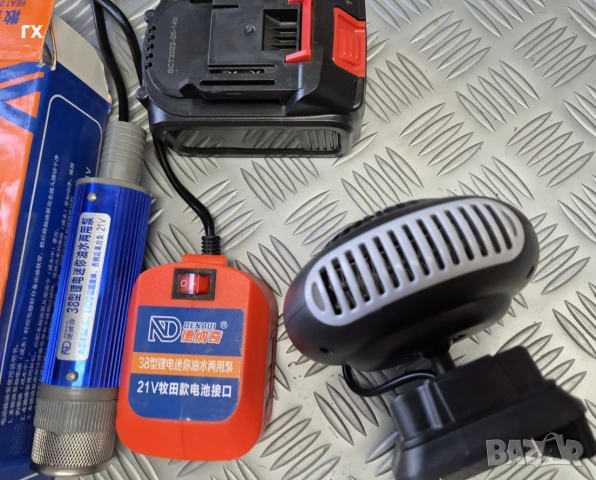 Акумулаторна помпа за вода (38мм) + Духалка/Печка за кола с USB изходи (с батерия), снимка 3 - Къмпинг осветление - 55257885