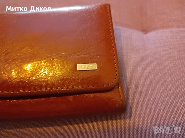Арт марково портмоне естествена кожа 115х90 мм като ново, снимка 2 - Портфейли, портмонета - 55300434
