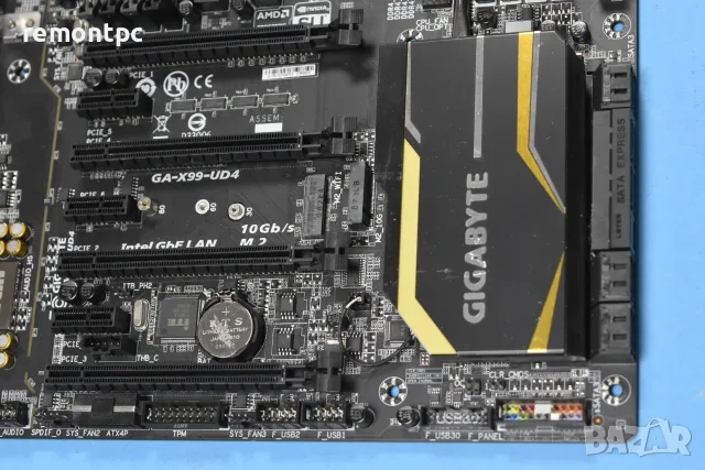 Дънна платка GIGABYTE X99-UD4 + 12 /24 ядрен Intel Xeon E5 2670 V3  DDR4 quad channel, снимка 9 - Дънни платки - 55396510