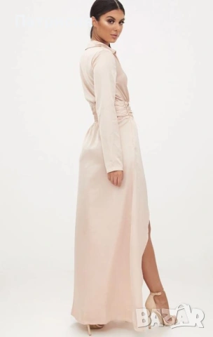 Нова Рокля, марка Pretty Little Thing, цвят шампанско/розов, материя сатен,за бал или гост на сватба, снимка 3 - Рокли - 54219492