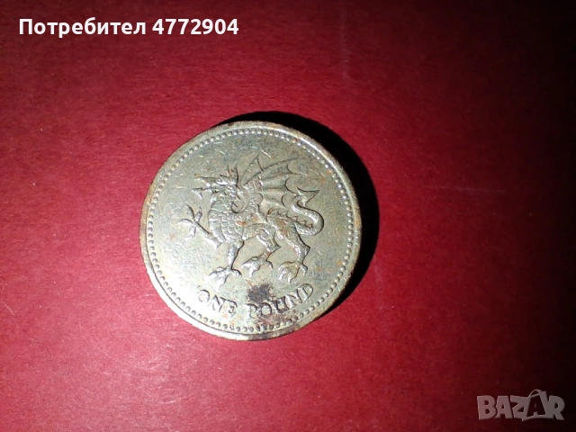 Рядък One Pound 1995 с Грешка, снимка 3 - Нумизматика и бонистика - 54260960