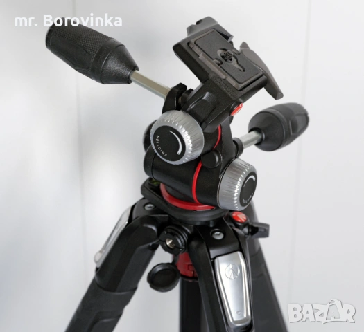 Статив Manfrotto MT055XPPO3 с глава MHXPro-3W и чанта MBAG80N, снимка 4 - Чанти, стативи, аксесоари - 54581998