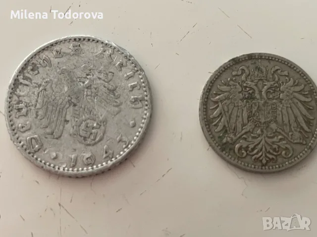 2 немски монети от 1895г. и 1943г., снимка 2 - Нумизматика и бонистика - 55368755