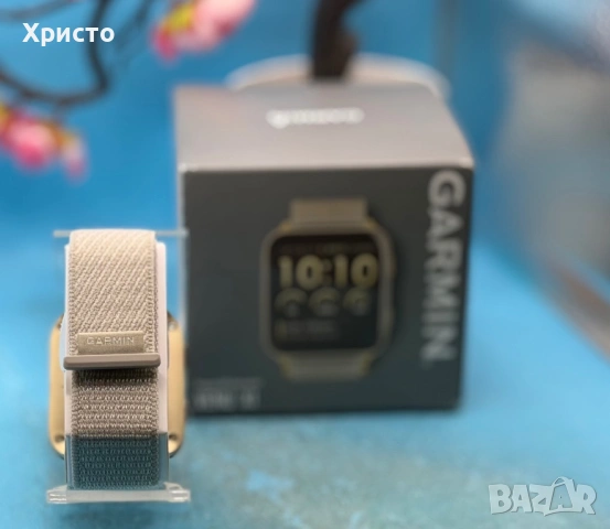НОВ!!! Смарт часовник Garmin Venu X1, Soft Gold с титаниев гръб и каишка найлон French Gray  , снимка 7 - Смарт часовници - 54516361