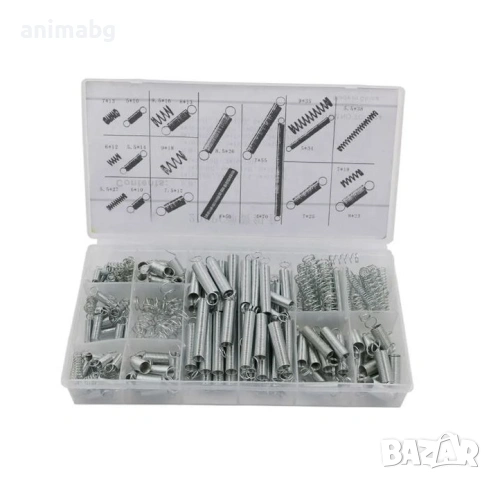 ANIMABG Комплект от натягащи и натискови пружини, 200 броя, 20 размера