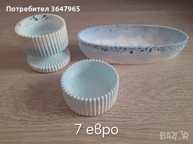 Комплекти съдове за свещи от гипсокерамика , снимка 2 - Декорация за дома - 55512319