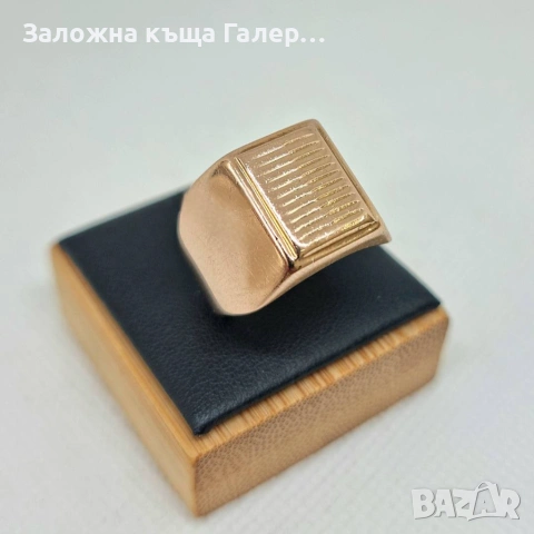 Винтидж мъжки златен пръстен – съветско злато, 583, 8,41г, снимка 3 - Пръстени - 54216230