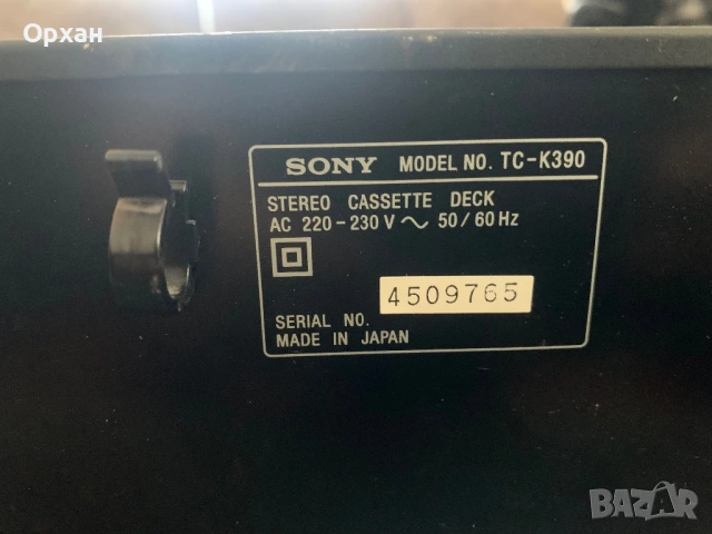 Касетен дек Sony TC-K390 (Made in Japan) , снимка 3 - Декове - 54540969