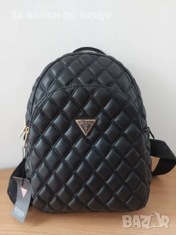 Guess Дамска Черна Кожена Раница Гес Код SG Bags8