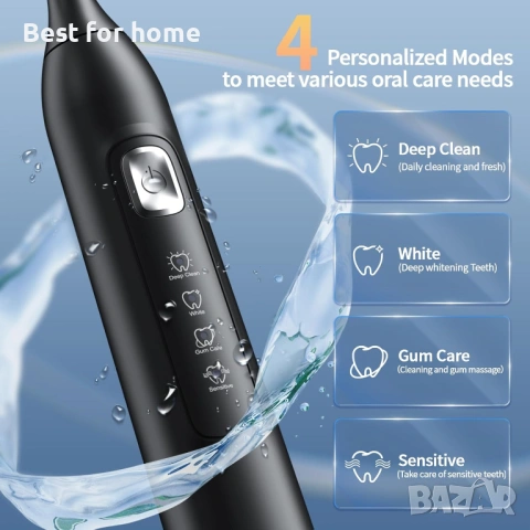 Електрическа четка за зъби OasiSmile Sonic - 42000 VPM Мощна дълбоко почистваща, акумулаторна четка , снимка 3 - Други - 54893257