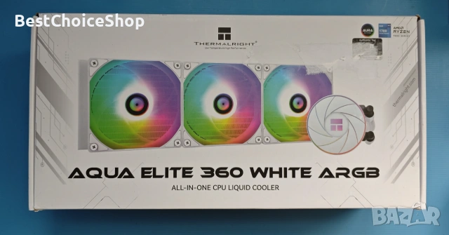 Thermalright AQUA ELITE 360 ARGB течен охладител за CPU – Бял 360mm AIO, снимка 2 - Други - 54991979